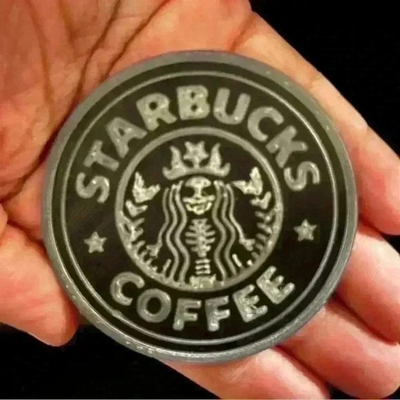 BRAND NEW Custom 3D Printed Starbucks Logo Magnet - Glow in the Dark, 2.5” Tall - Picture 3 of 3